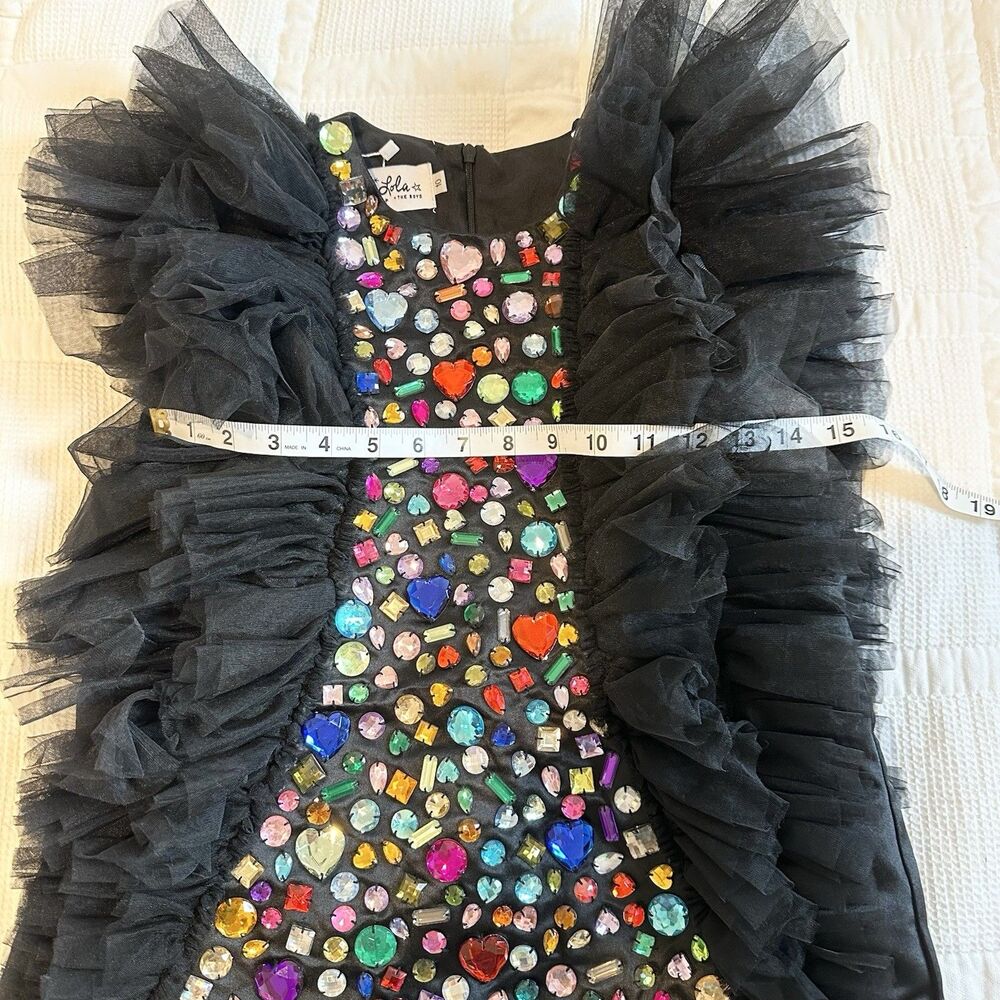 Elegant Black Kids Formal Dress with Colorful Embellishments - Picture 12 of 12